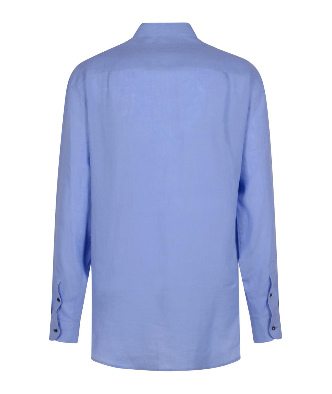 GIORGIO ARMANI Голубая льняная кэжуал рубашка, фото 2