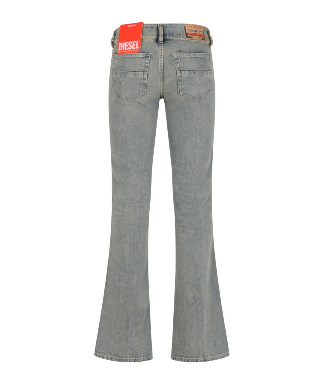 DIESEL Серые хлопковые джинсы клеш, фото 2