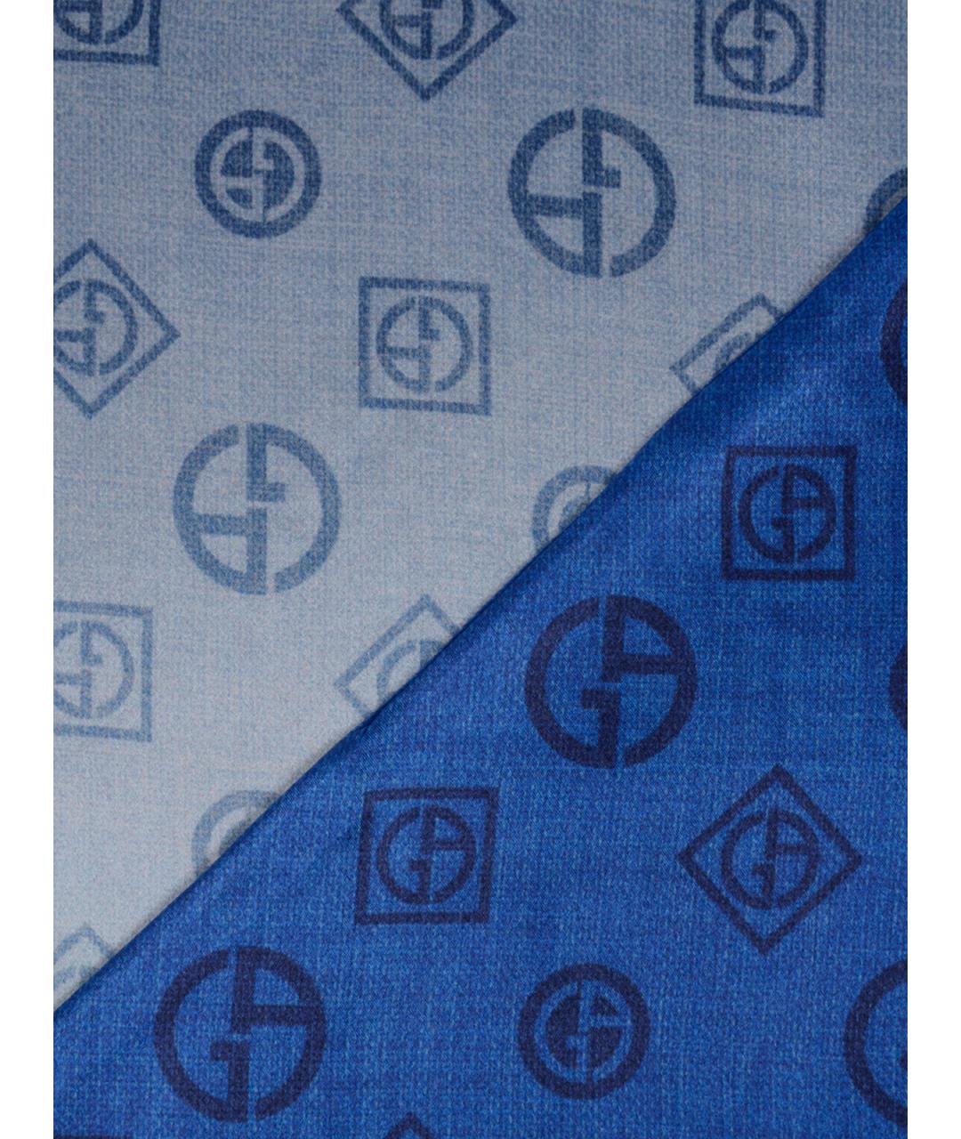GIORGIO ARMANI Синий шелковый шарф, фото 2