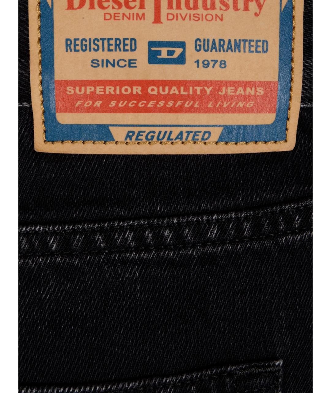 DIESEL Черные хлопковые прямые джинсы, фото 3