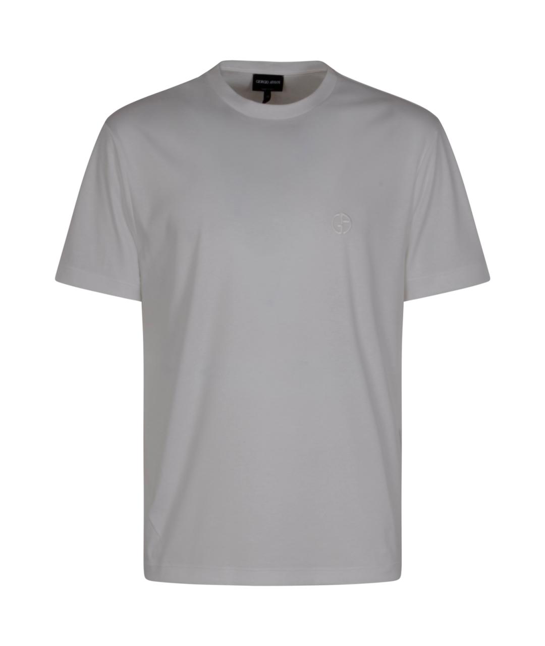 GIORGIO ARMANI Белая хлопковая футболка, фото 1