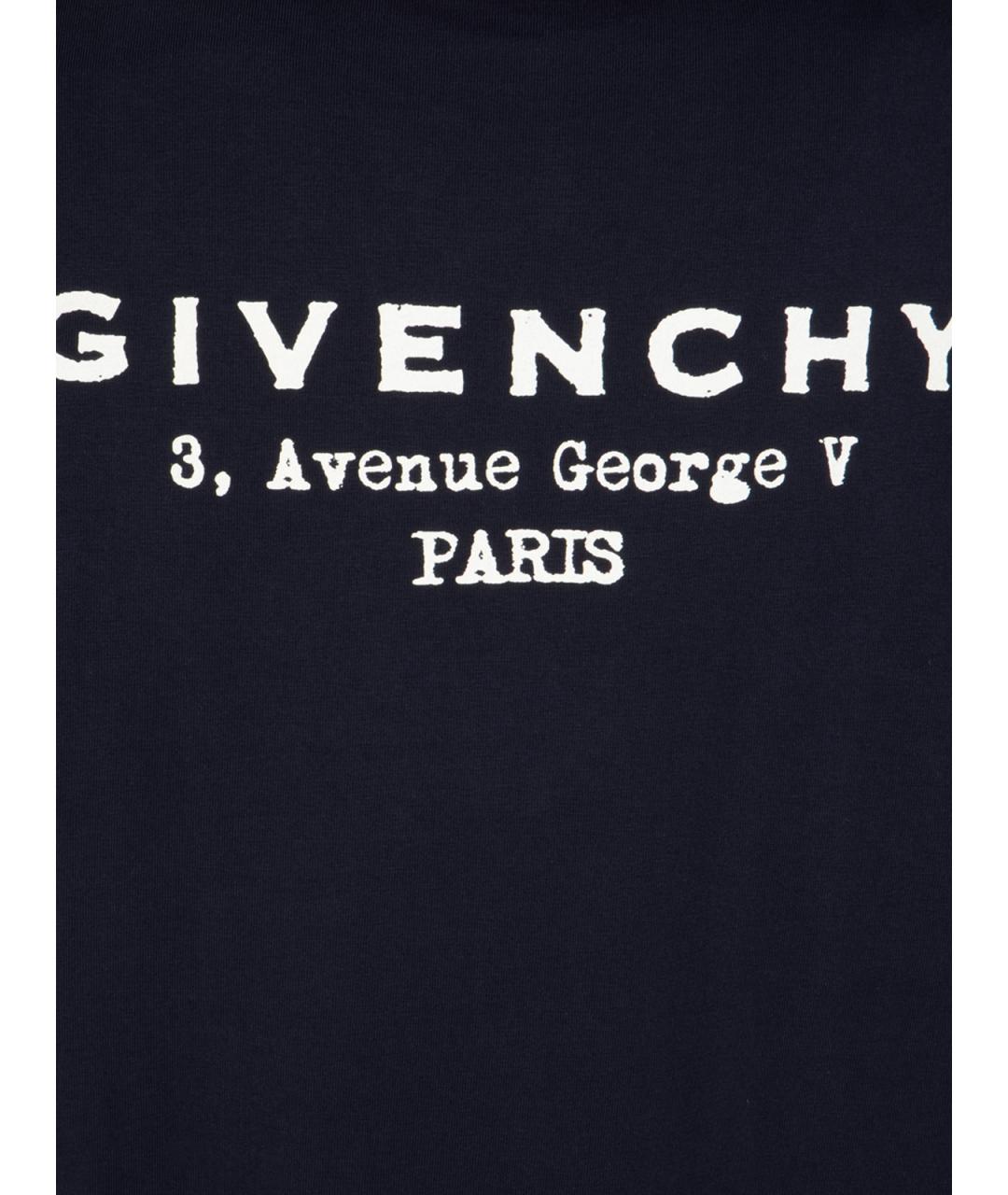 GIVENCHY Темно-синяя хлопковая футболка, фото 3