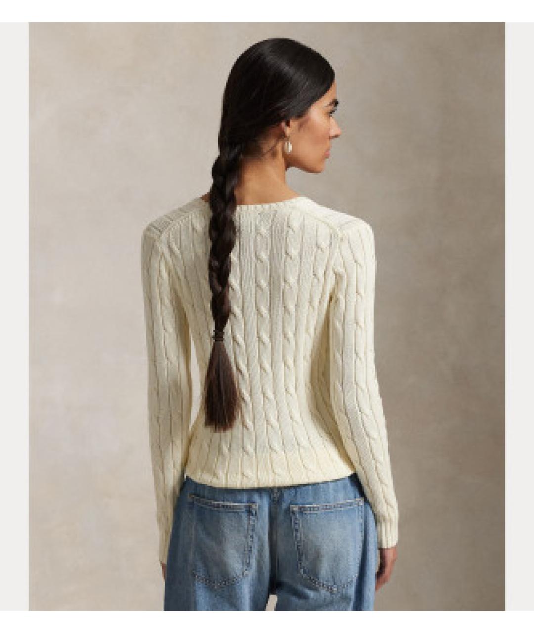 POLO RALPH LAUREN Желтый хлопковый джемпер / свитер, фото 5