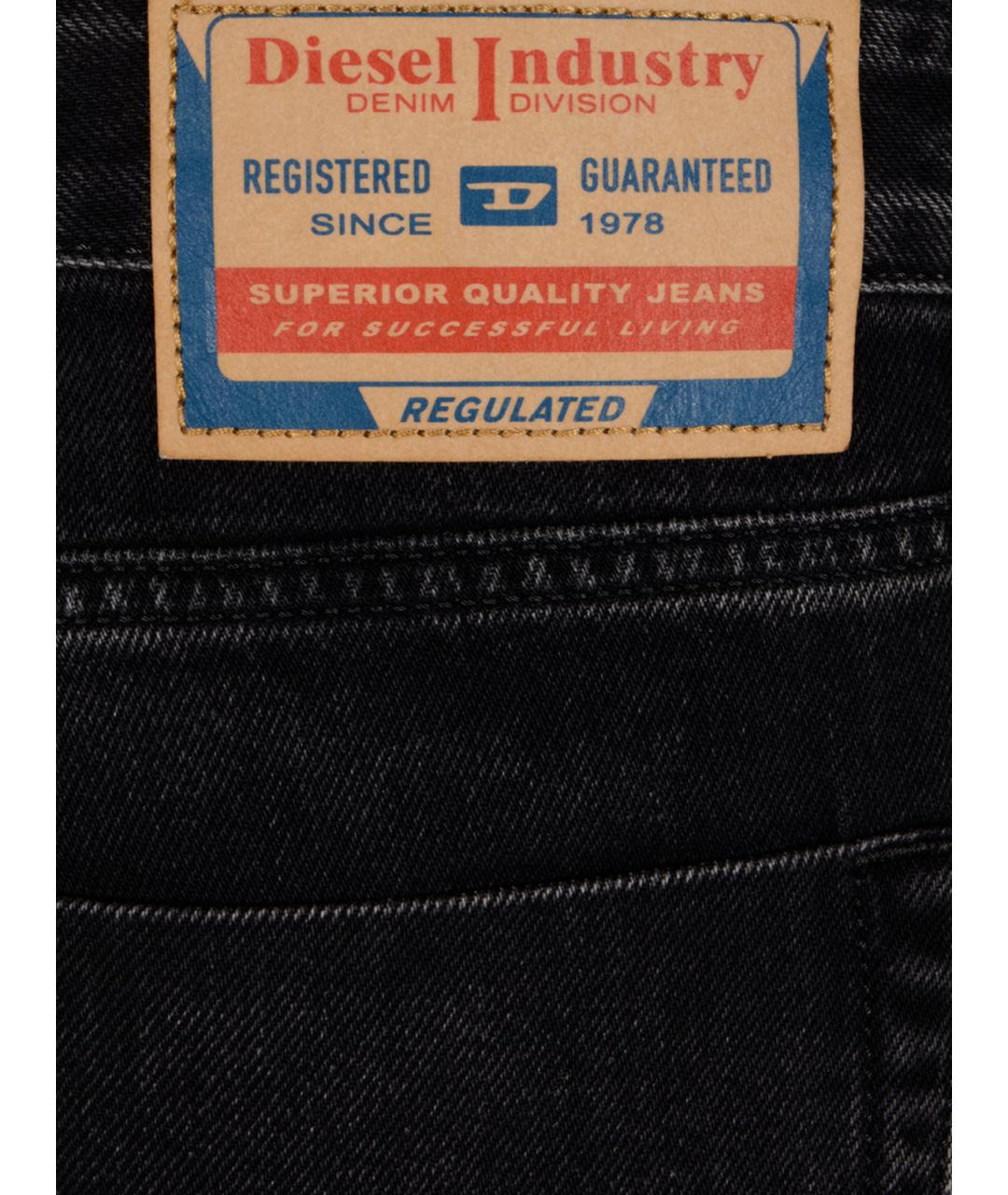 DIESEL Черные хлопковые прямые джинсы, фото 3