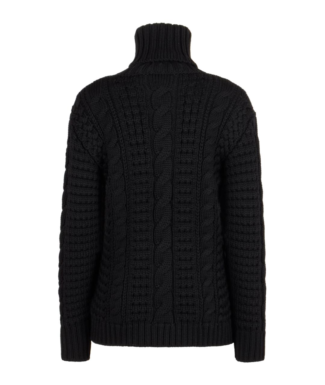 MONCLER Черный шерстяной джемпер / свитер, фото 2