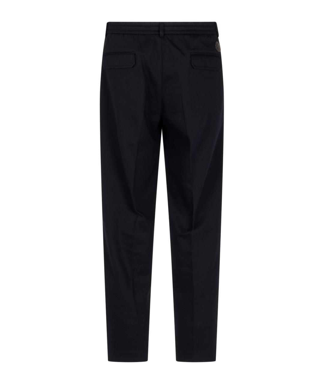 MONCLER Темно-синие повседневные брюки, фото 2