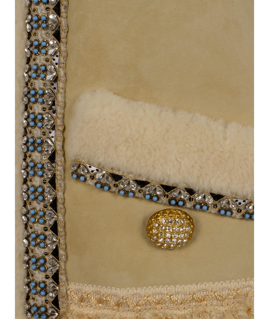 VALENTINO Бежевый меховой жилет, фото 3