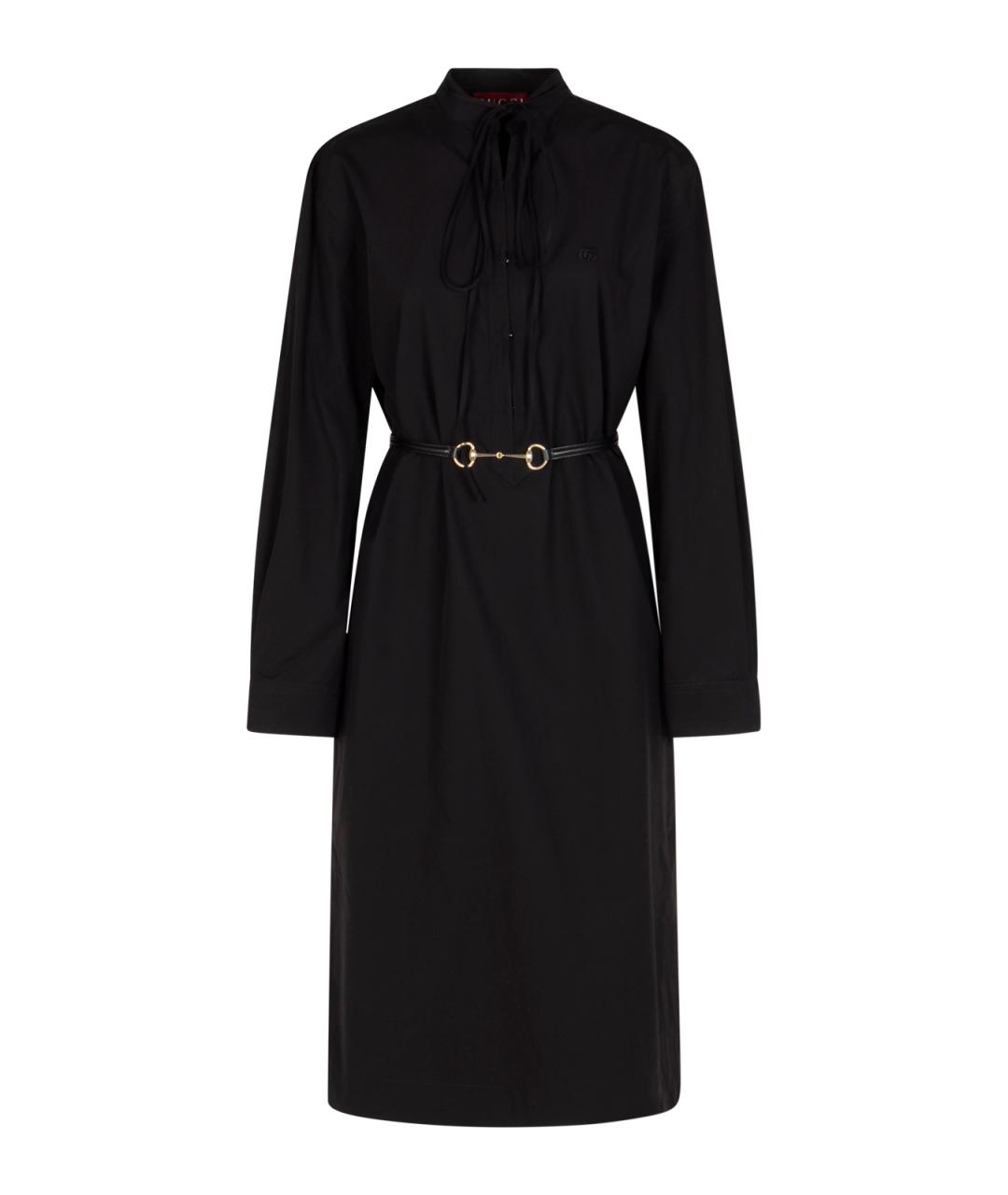 GUCCI Черное хлопковое повседневное платье, фото 1