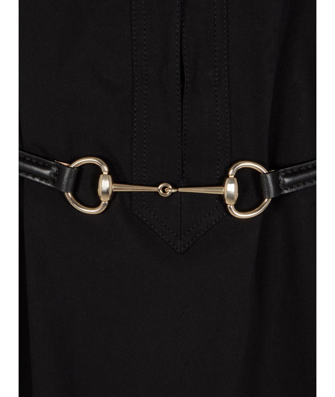 GUCCI Черное хлопковое повседневное платье, фото 3