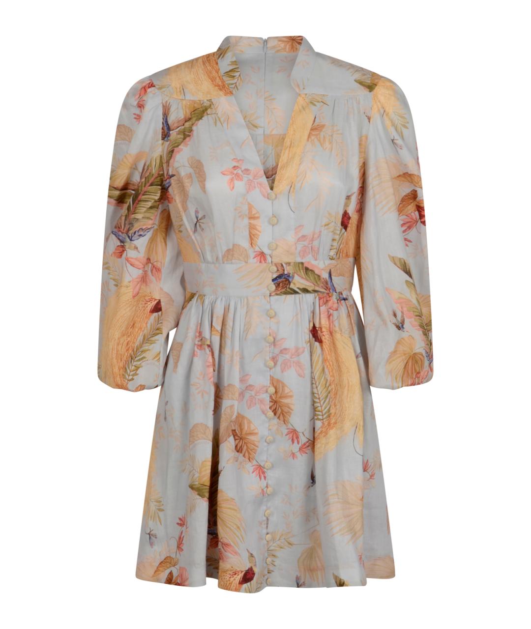 ZIMMERMANN Голубое льняное повседневное платье, фото 1