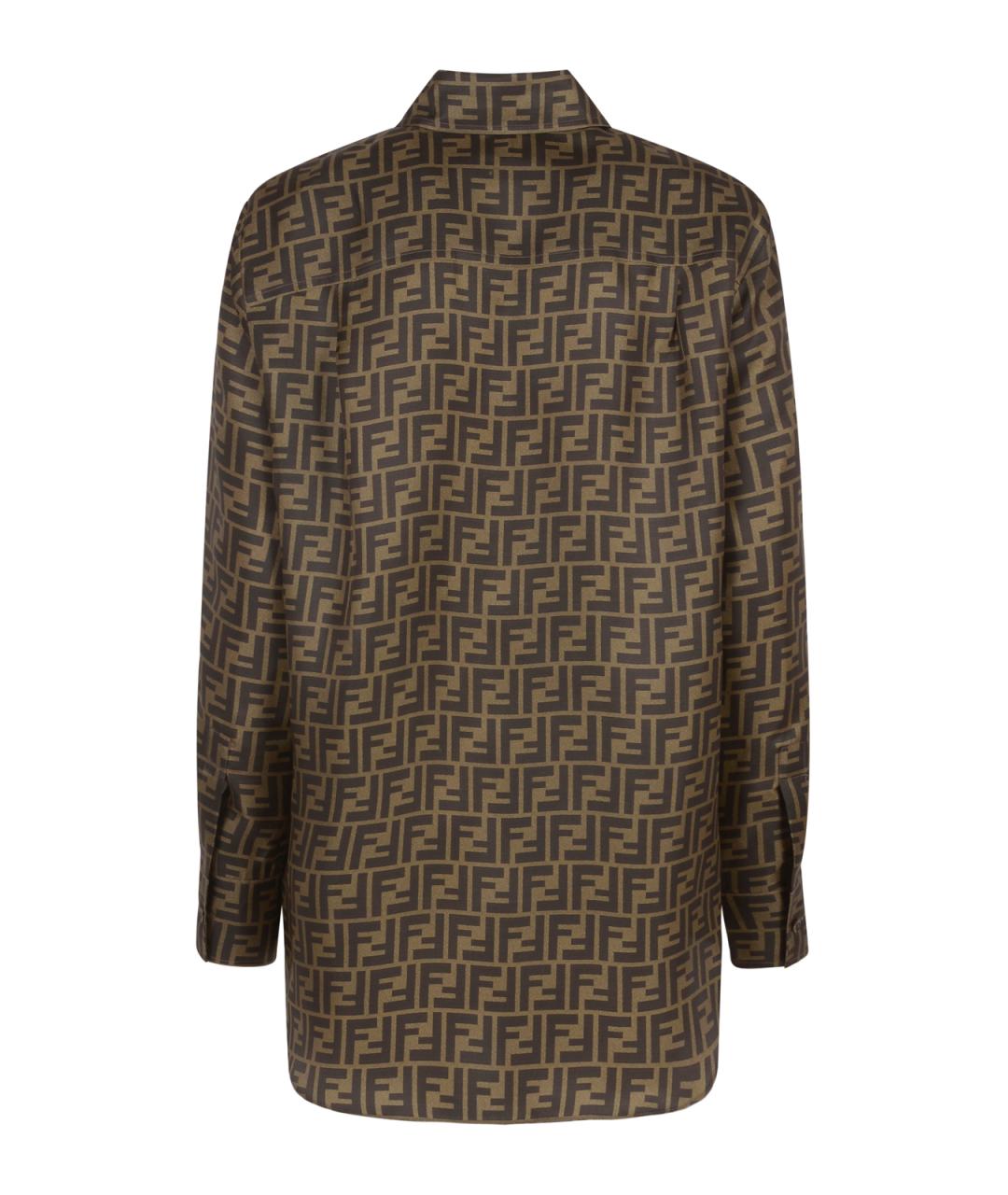 FENDI Коричневая шелковая рубашка, фото 2