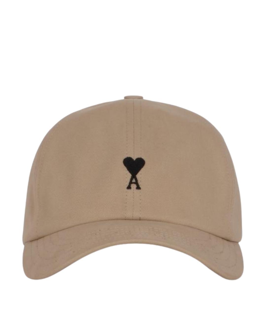 Ami Paris Бежевая хлопковая кепка/бейсболка, фото 1