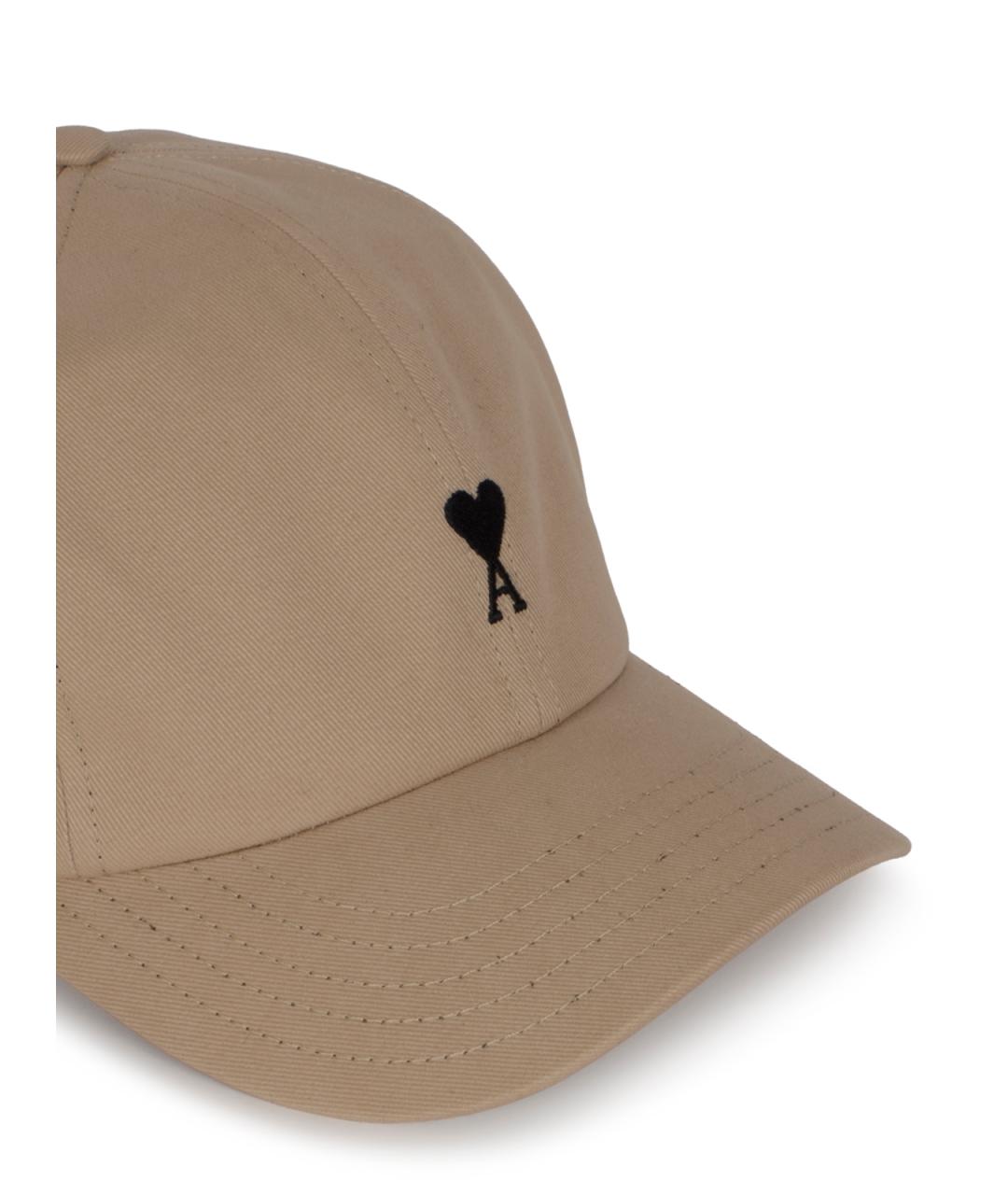 Ami Paris Бежевая хлопковая кепка/бейсболка, фото 4