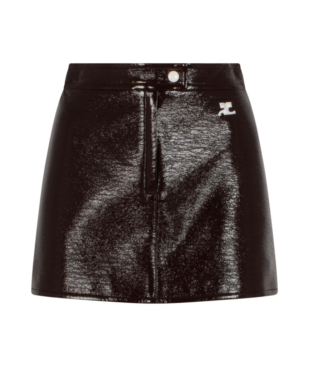 COURREGES Коричневая юбка мини, фото 1