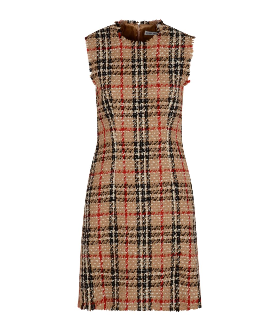 BURBERRY Бежевое полиэстеровое повседневное платье, фото 1