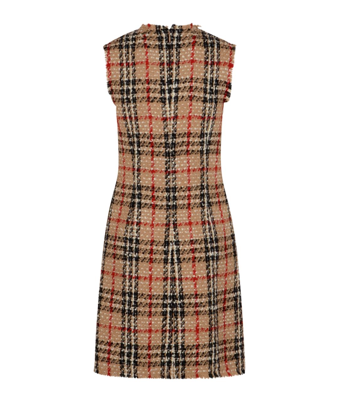 BURBERRY Бежевое полиэстеровое повседневное платье, фото 2