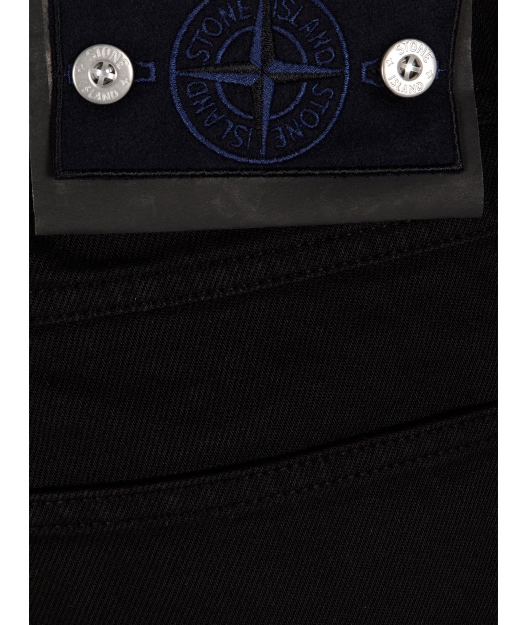 STONE ISLAND Черные хлопковые прямые джинсы, фото 3