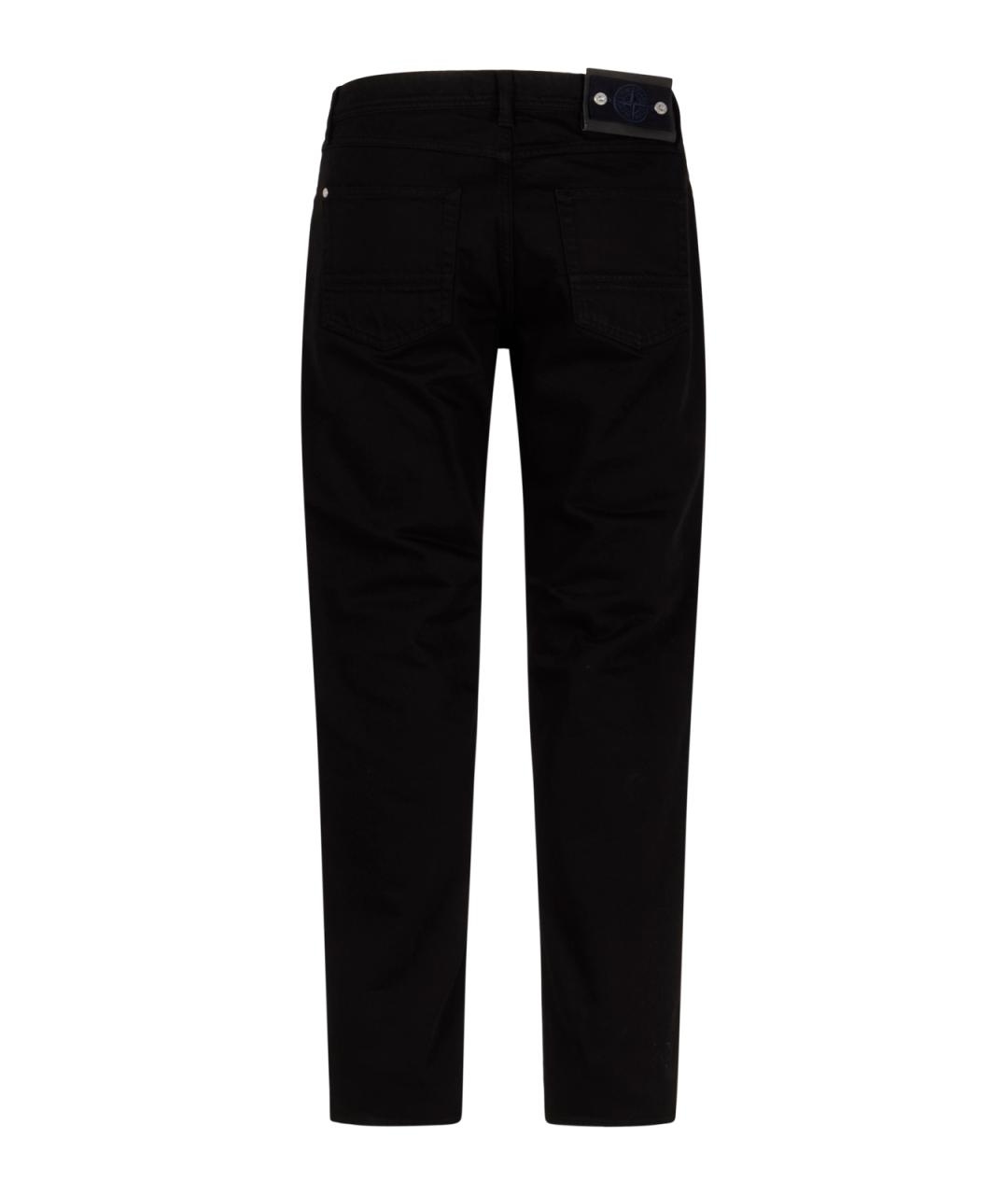 STONE ISLAND Черные хлопковые прямые джинсы, фото 2