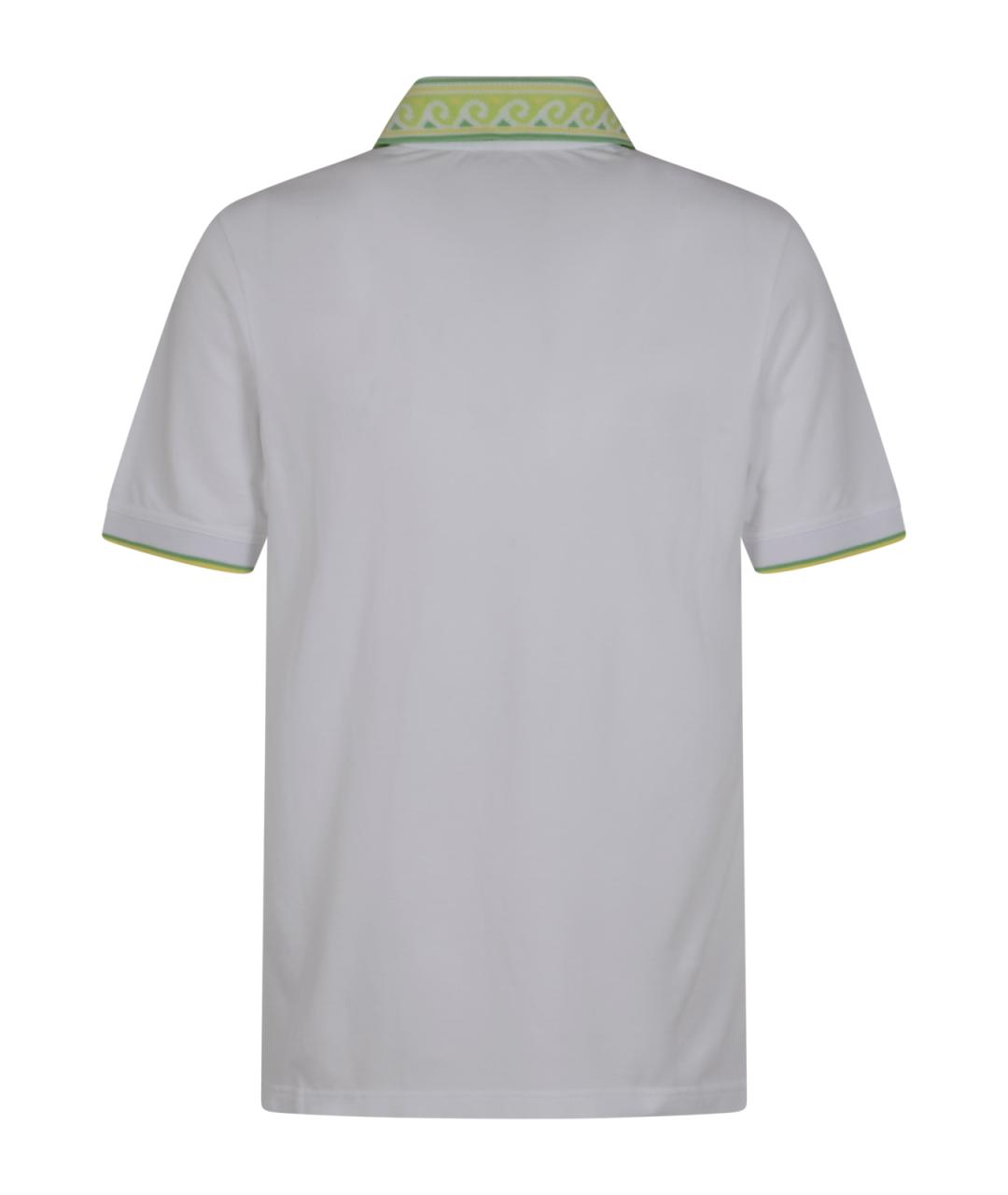 CASABLANCA Белое хлопковое поло с коротким рукавом, фото 2