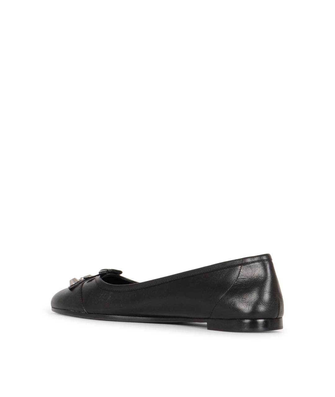 BALENCIAGA Черные кожаные балетки, фото 3