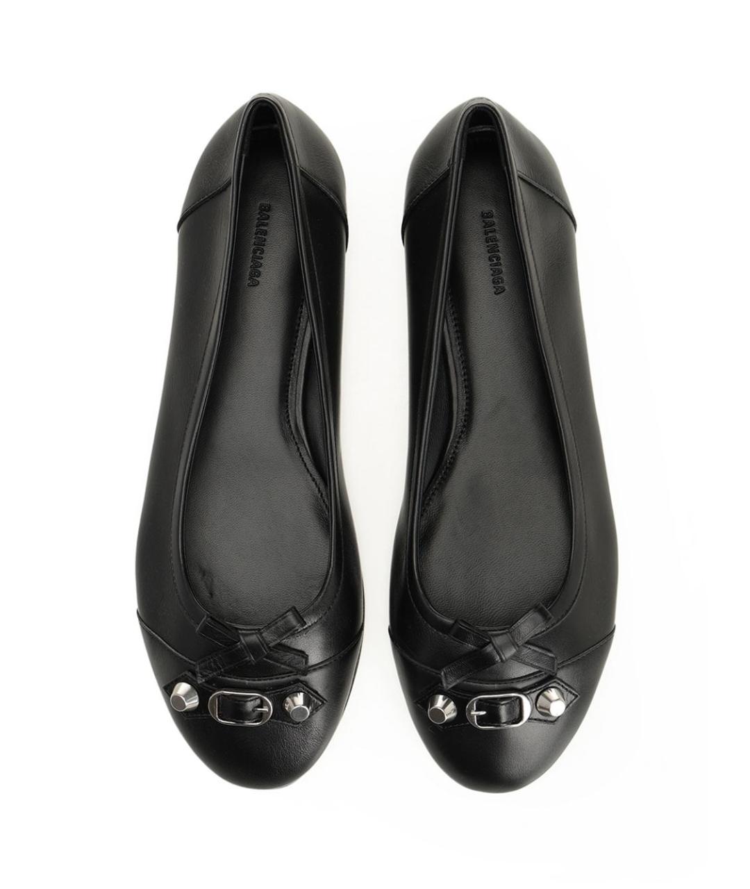 BALENCIAGA Черные кожаные балетки, фото 4