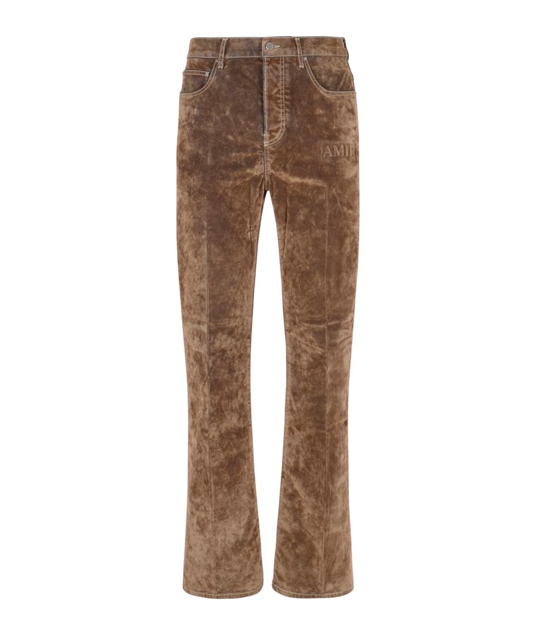 AMIRI Коричневые хлопковые прямые джинсы, фото 1