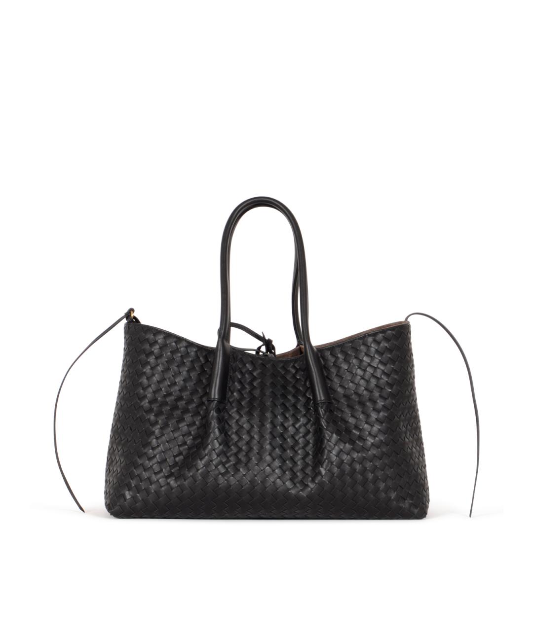 BOTTEGA VENETA Черная кожаная сумка тоут, фото 3