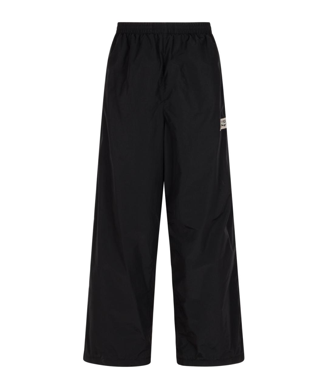 BALENCIAGA Черные полиамидовые повседневные брюки, фото 1