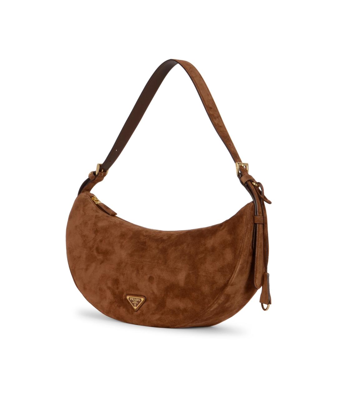 PRADA Коричневая замшевая сумка тоут, фото 2