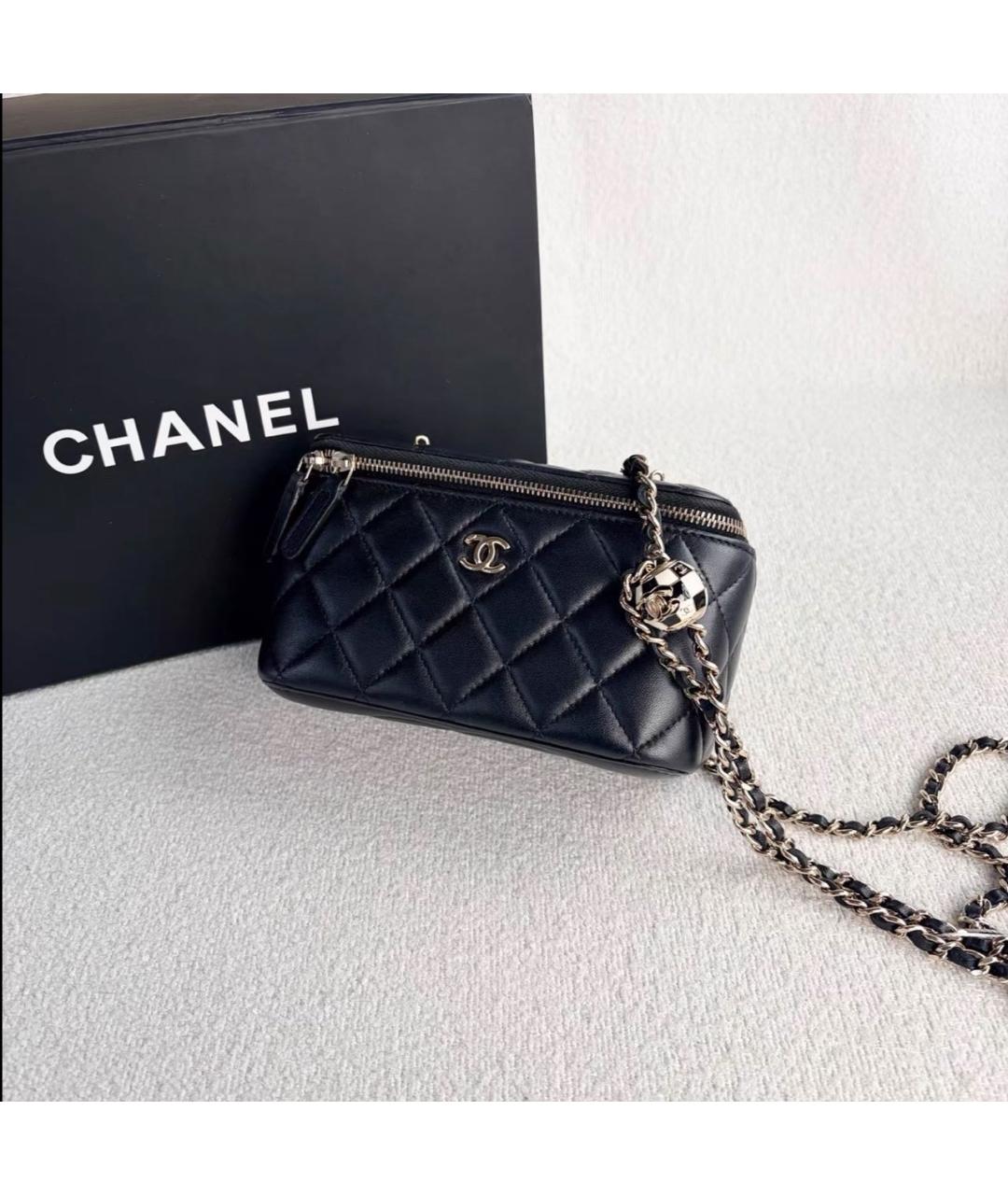 CHANEL Черная кожаная сумка через плечо, фото 4