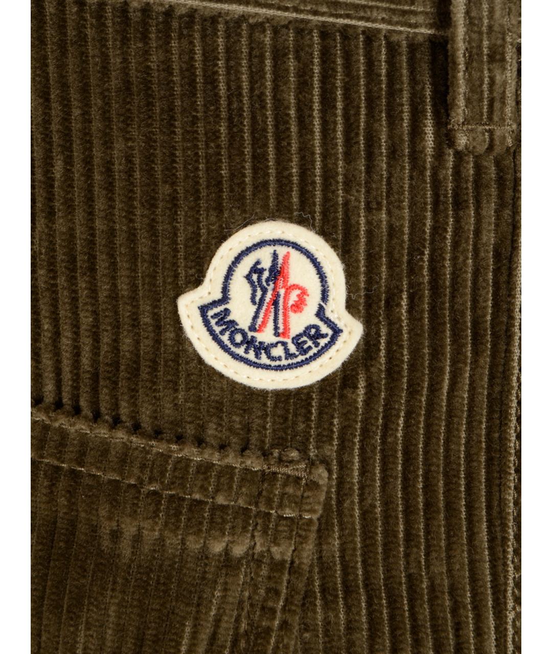 MONCLER Хаки хлопковые повседневные брюки, фото 3