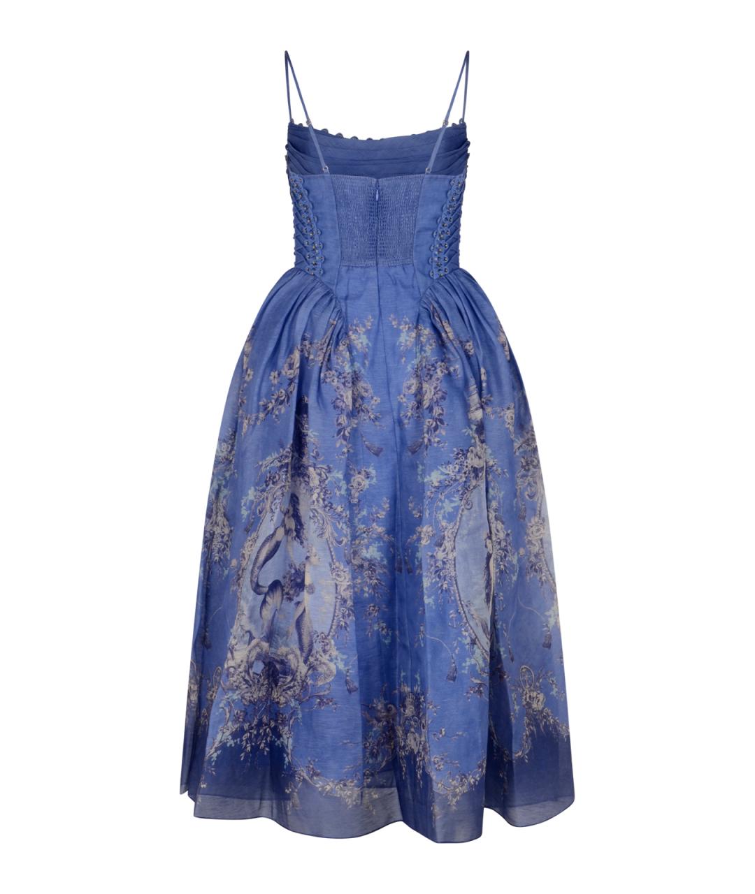 ZIMMERMANN Синее льняное повседневное платье, фото 2