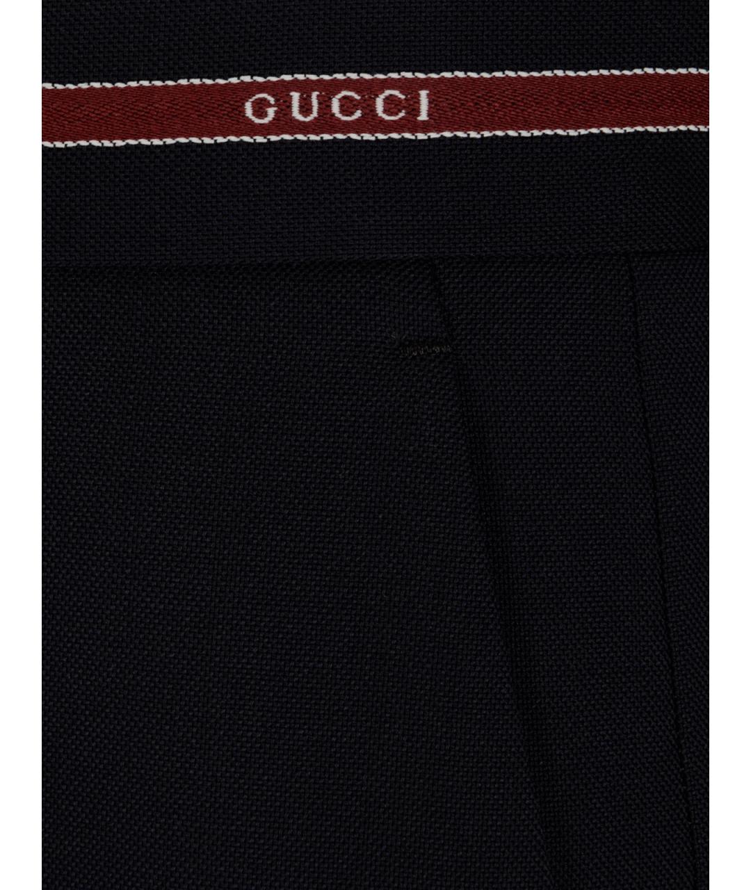 GUCCI Черные шерстяные повседневные брюки, фото 3