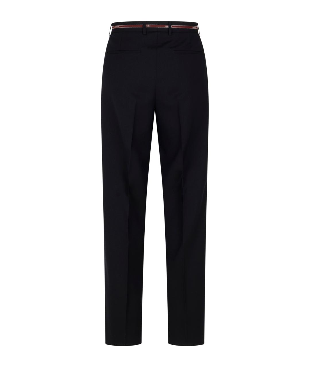 GUCCI Черные шерстяные повседневные брюки, фото 2