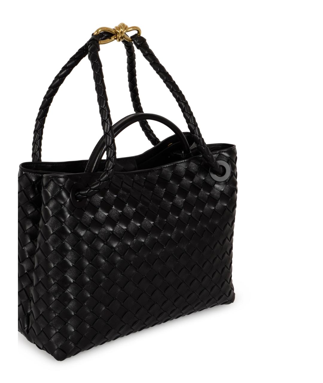 BOTTEGA VENETA Черная кожаная сумка тоут, фото 5