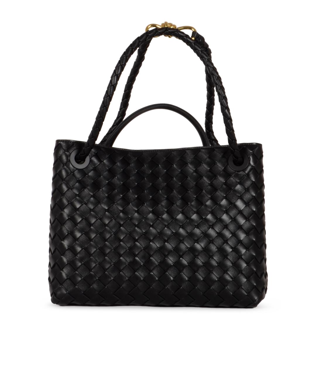 BOTTEGA VENETA Черная кожаная сумка тоут, фото 4