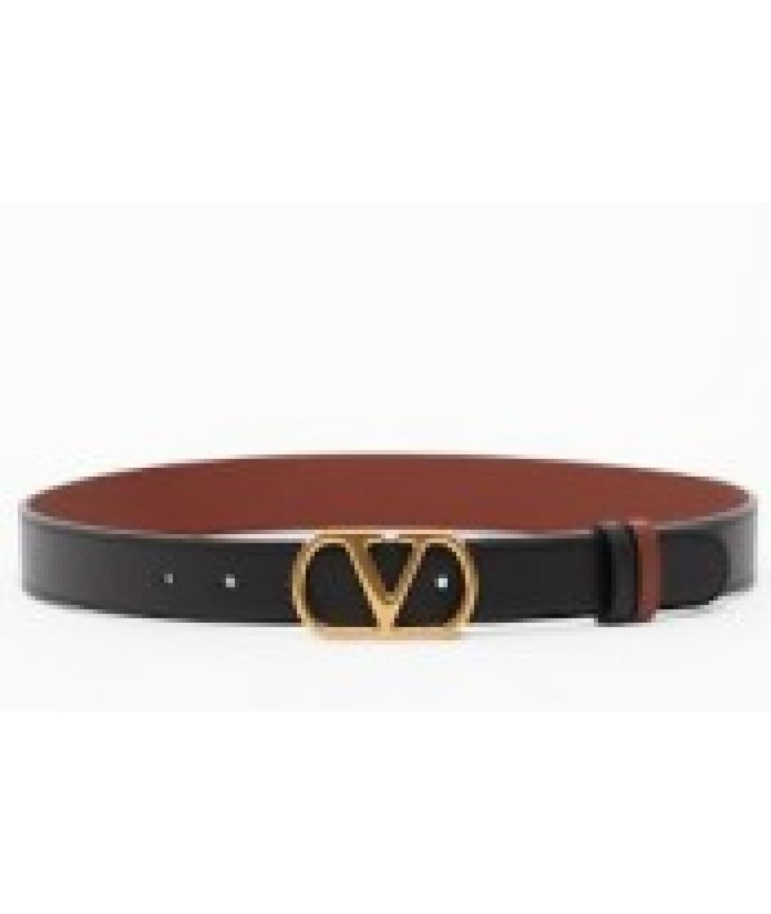 VALENTINO Черный кожаный ремень, фото 3
