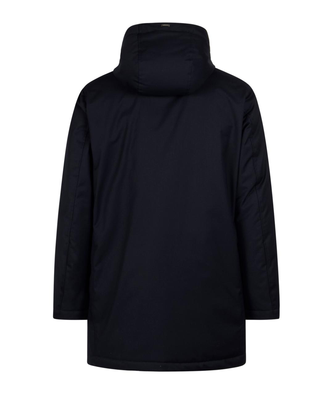 HERNO Темно-синяя полиэстеровая куртка, фото 2