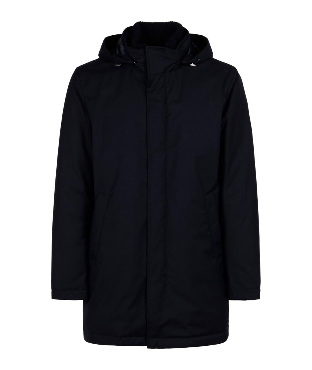 HERNO Темно-синяя полиэстеровая куртка, фото 1