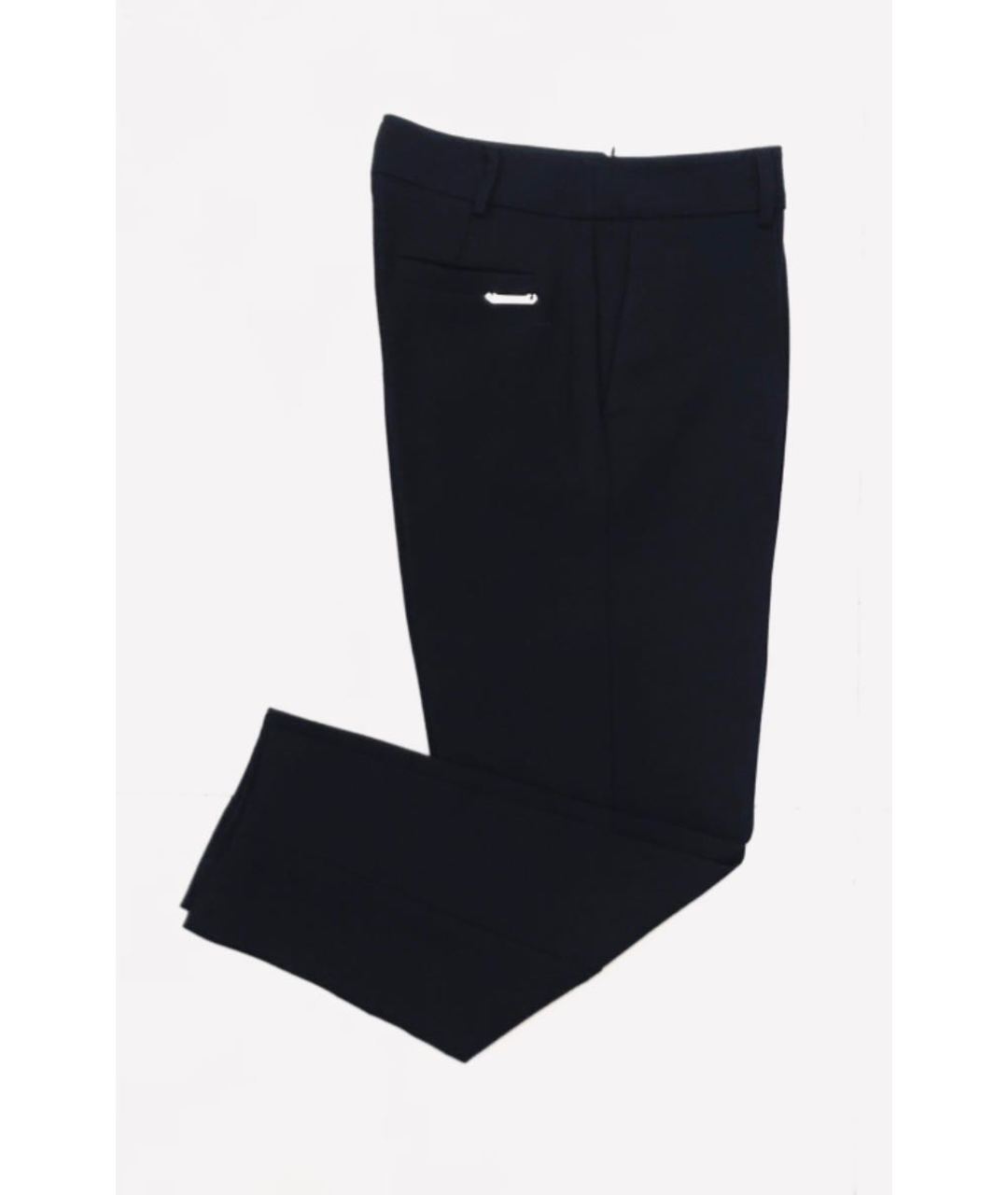 TWIN-SET Черные шерстяные прямые брюки, фото 3