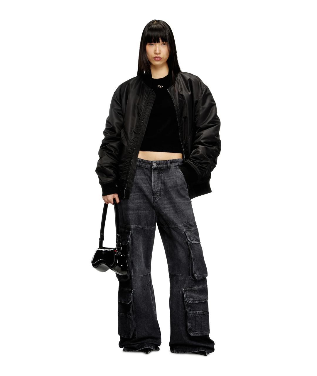 DIESEL Черная сумка через плечо из искусственной кожи, фото 5