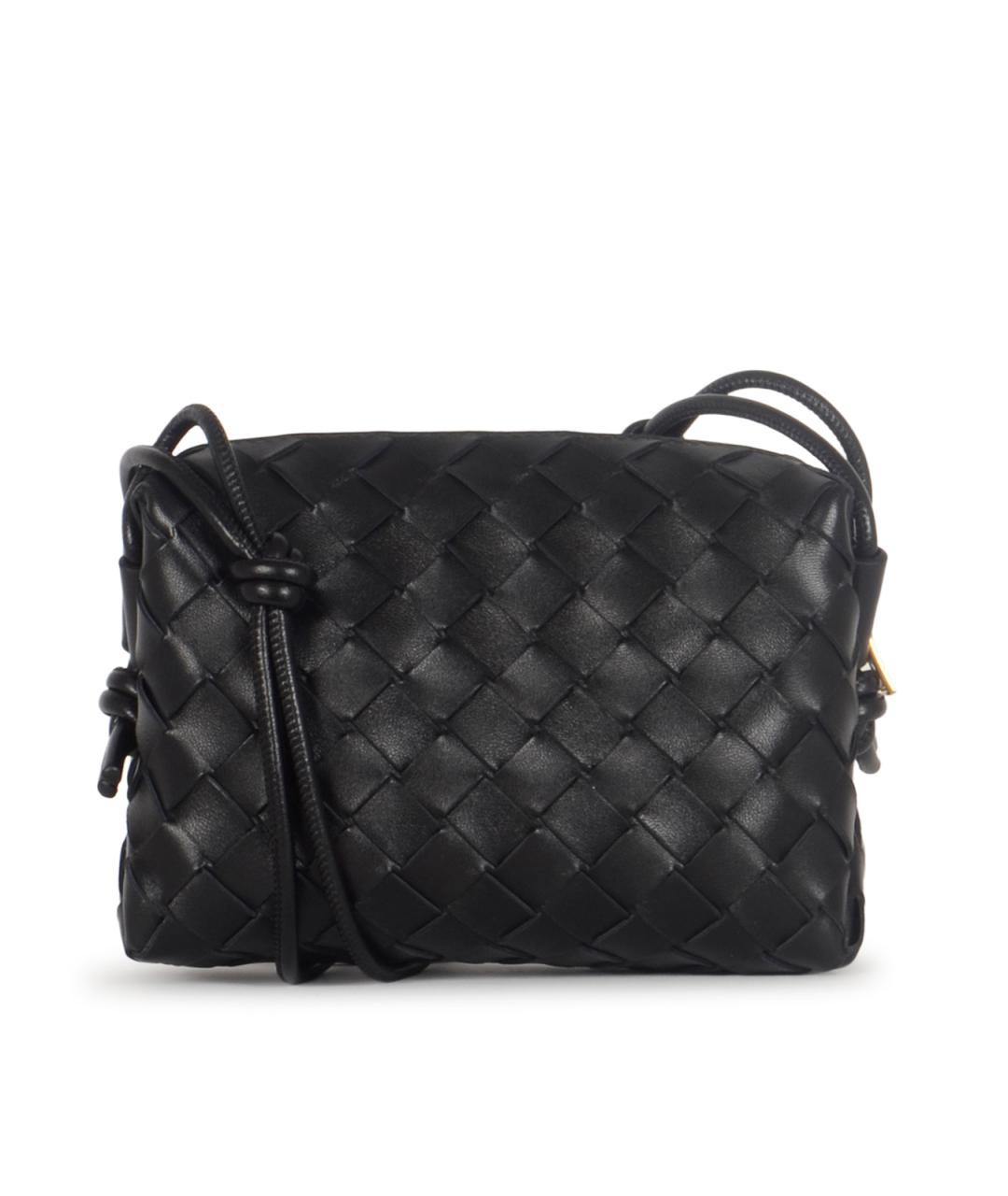 BOTTEGA VENETA Черная кожаная сумка через плечо, фото 3