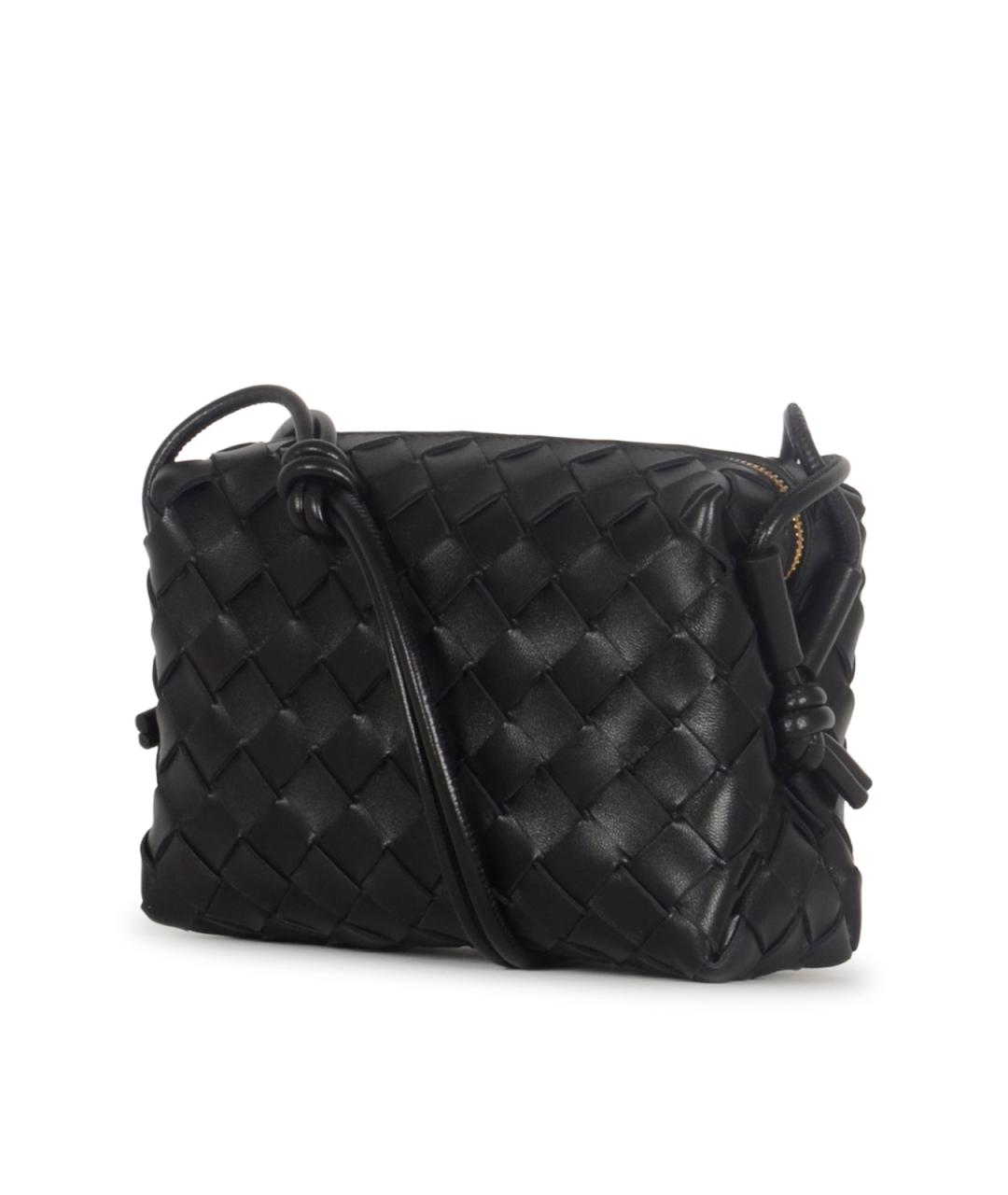 BOTTEGA VENETA Черная кожаная сумка через плечо, фото 2