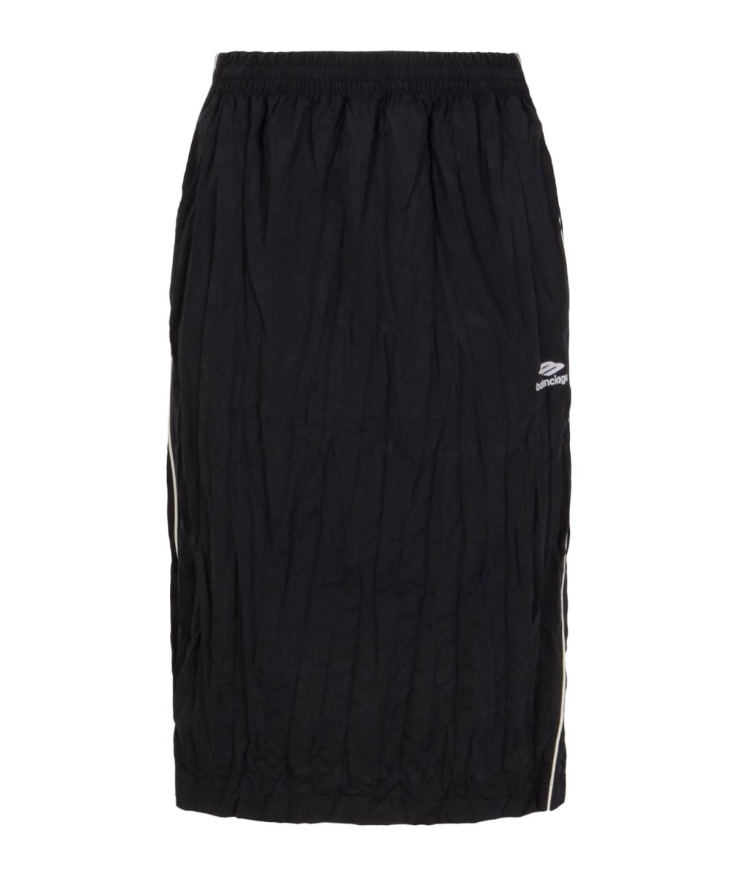 BALENCIAGA Черная полиэстеровая юбка миди, фото 1