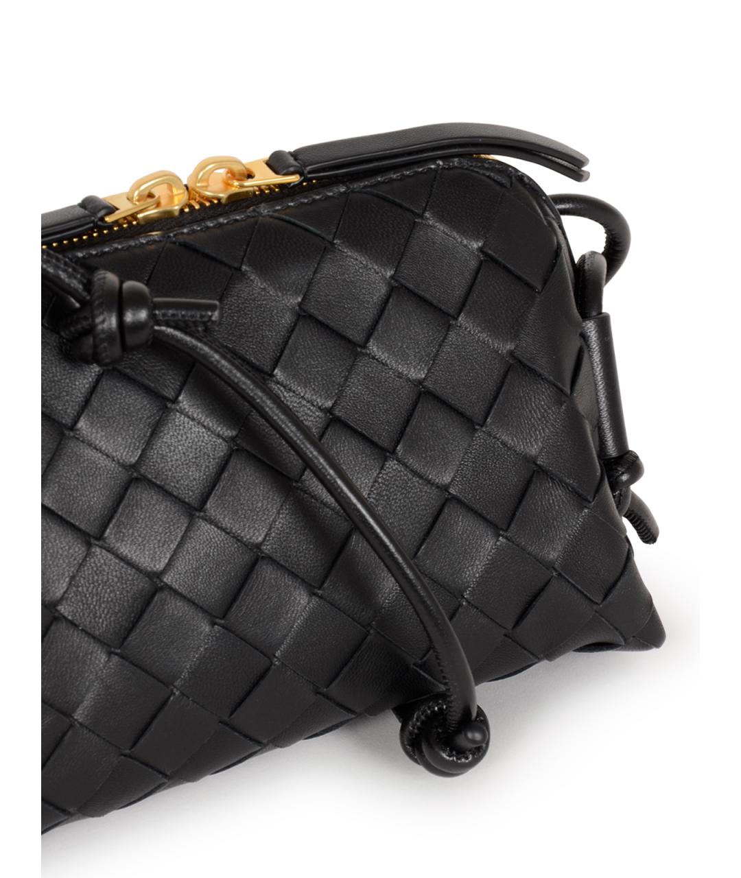 BOTTEGA VENETA Черная кожаная сумка через плечо, фото 3