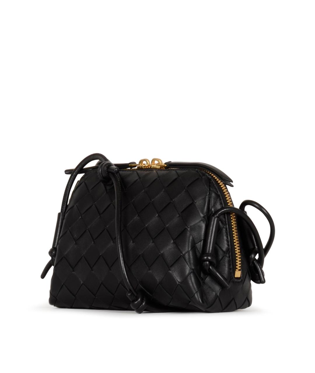 BOTTEGA VENETA Черная кожаная сумка через плечо, фото 2