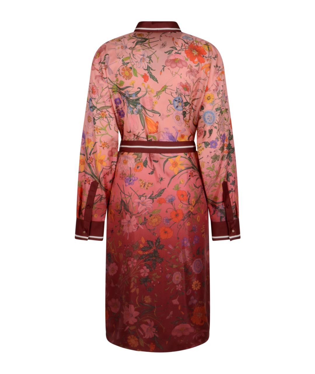 GUCCI Розовое шелковое повседневное платье, фото 2