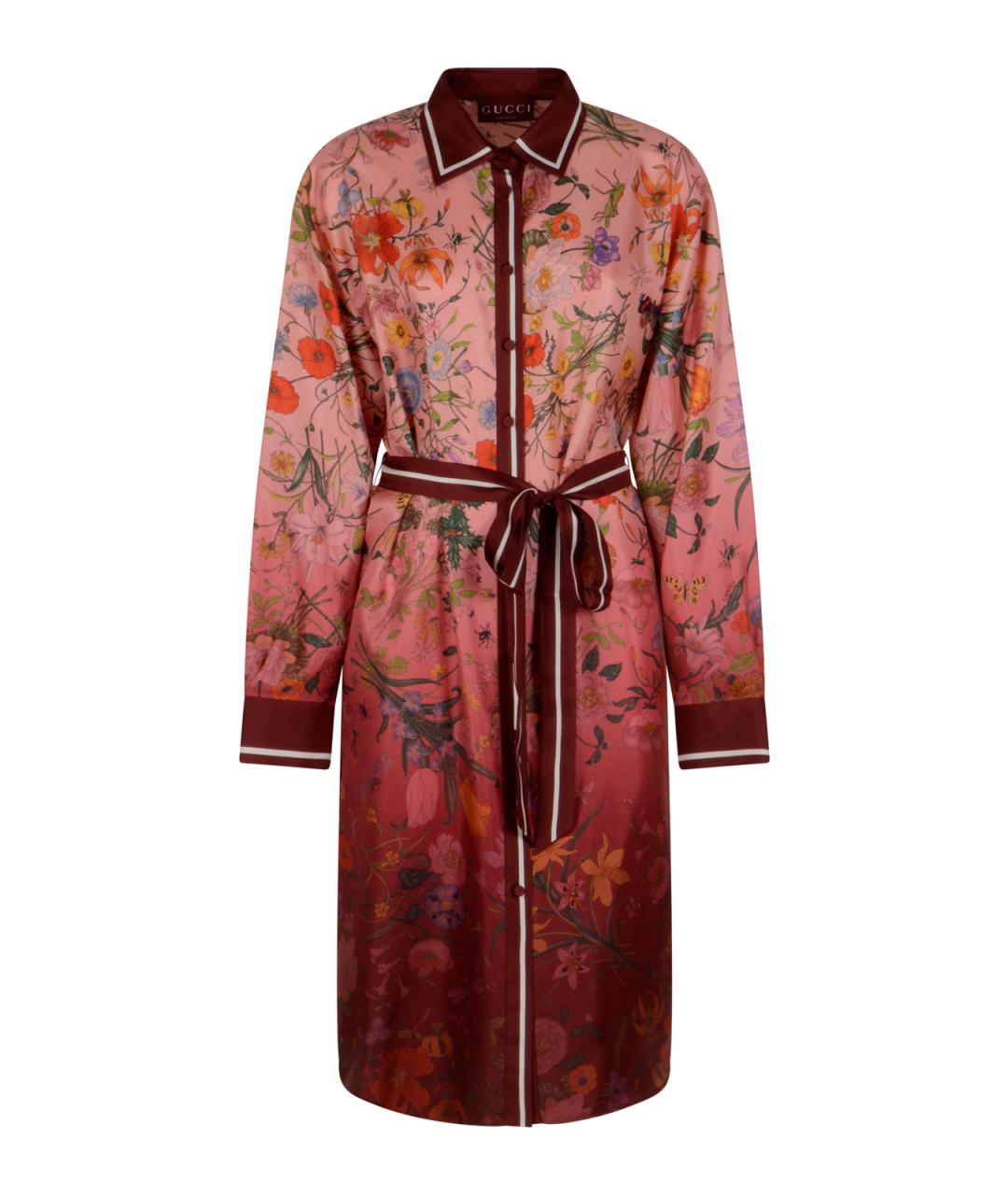 GUCCI Розовое шелковое повседневное платье, фото 1