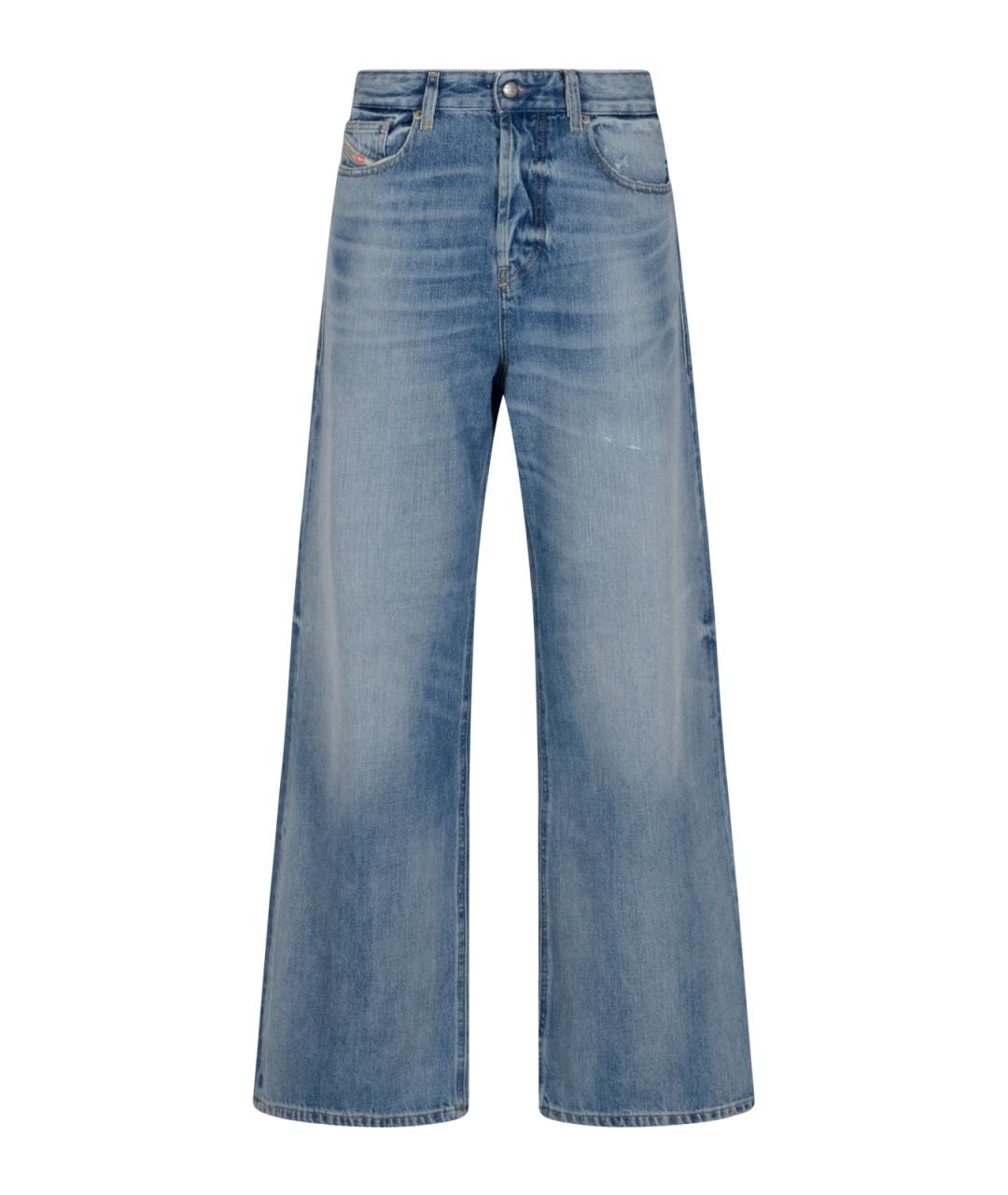 DIESEL Голубые хлопковые прямые джинсы, фото 1