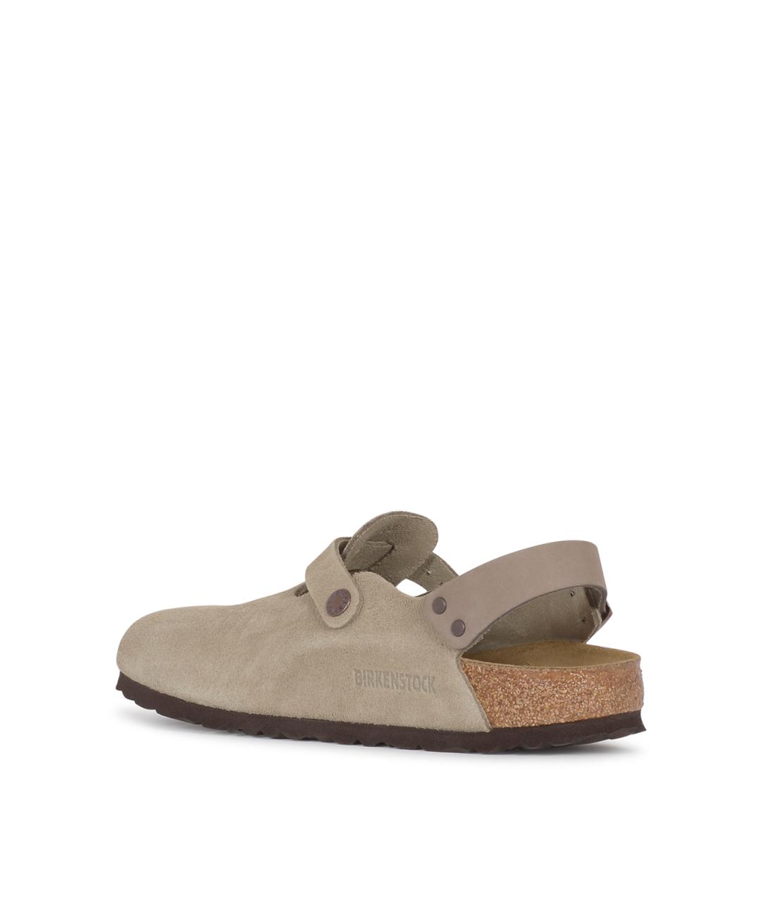 BIRKENSTOCK Бежевые замшевые сабо, фото 3